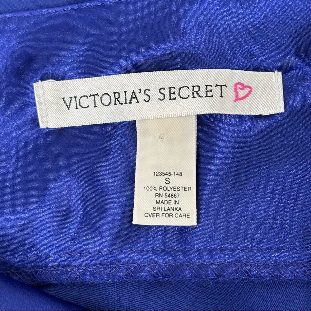 Victoria's Secret Royal Blue Satin Chiffon Coquette Babydoll Bow Nightie Small - Picture 5 of 9